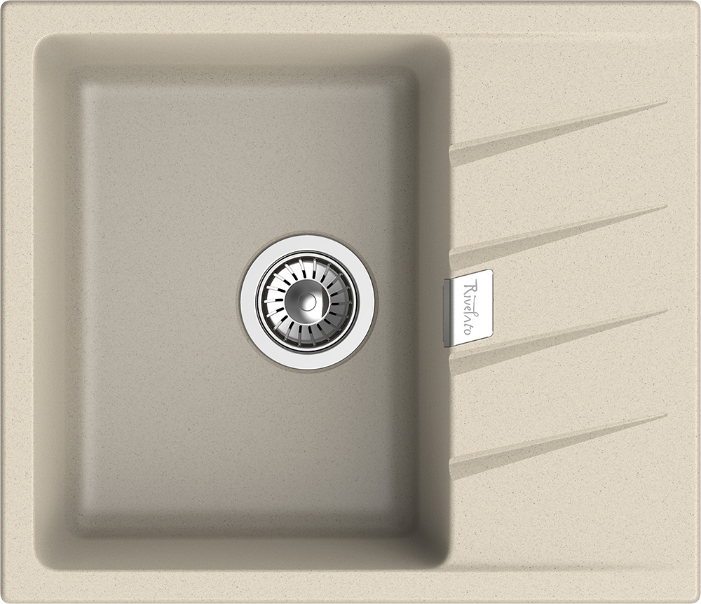 RIVELATO Мойка RAUM 58 1-чаша 580*500мм beige scuro арт., фото 1
